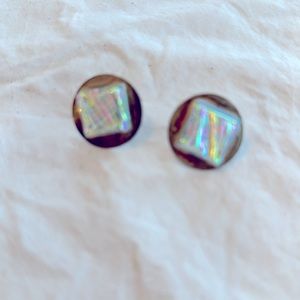 Multicolor pierced sterling silver earrings